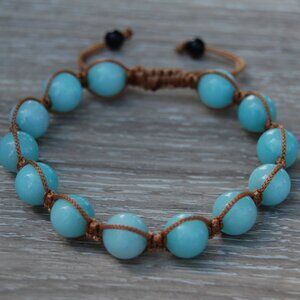 Tibetan Shamballa Style Bracelet,Large 10mm Beads,Drawstring Bracelet